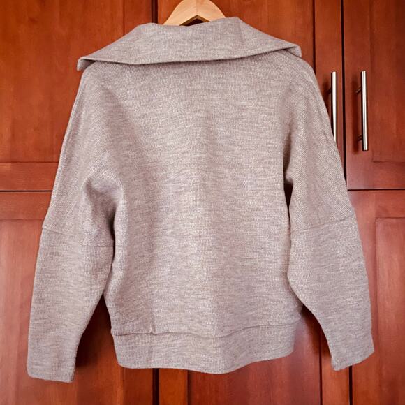 OGL Sweater V-Neck Collar Ribbed Heather Brown Tan Size Medium NEW - Picture 6 of 7